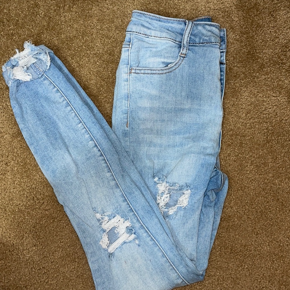 Light washed ankle jeggings